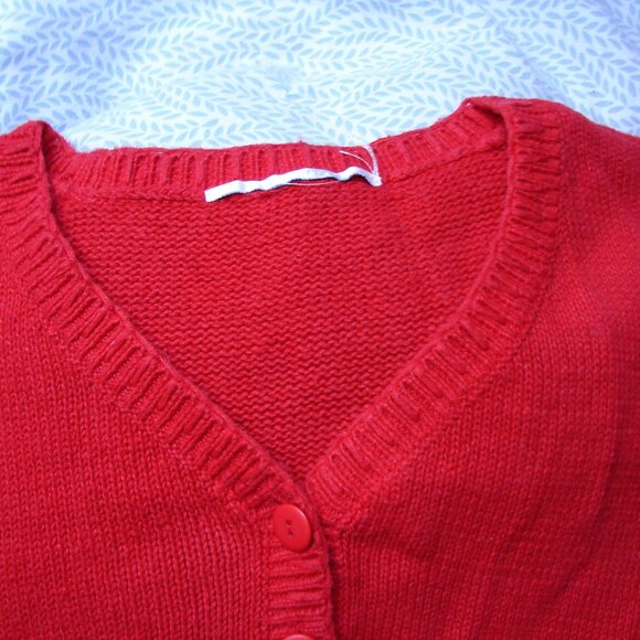 Vtg International Sportswear Oversized Knit Sweater Tunic TOP, Size 2X-3X Red - Picture 6 of 9